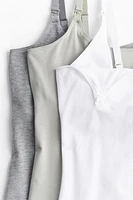 MAMA Lot de 3 hauts d'allaitement bretelles fines