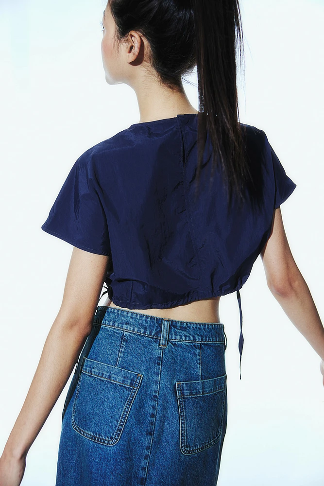 Drawstring-detail Crop Top