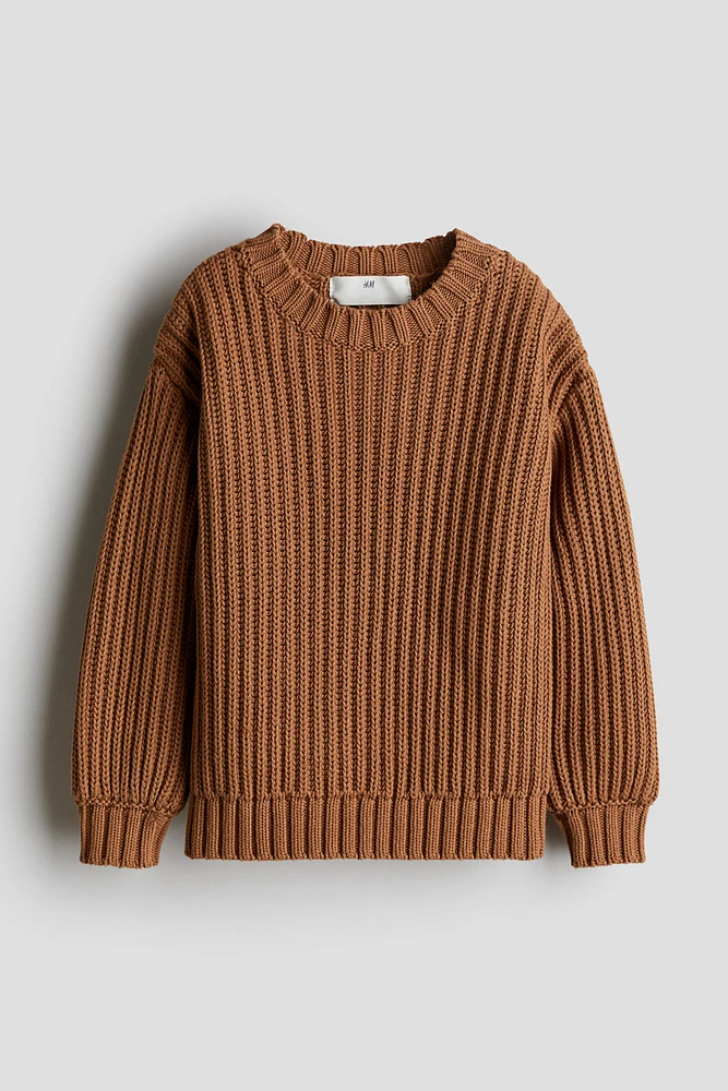 Fringe-Trimmed Rib-Knit Sweater