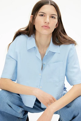 Linen-Blend Shirt