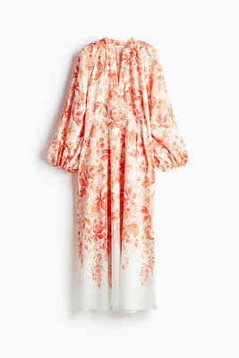 Balloon-sleeved Maxi Dress