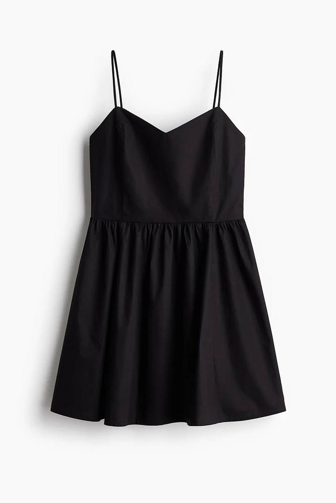 Cotton Dress with Flared Skirt