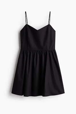 Cotton Dress with Flared Skirt