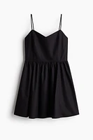 Cotton Dress with Flared Skirt