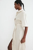 Linen-blend Shirt Dress