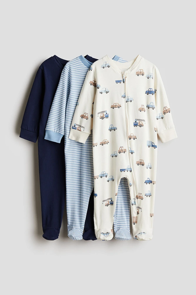 3-pack Pajama Jumpsuits with Zipper