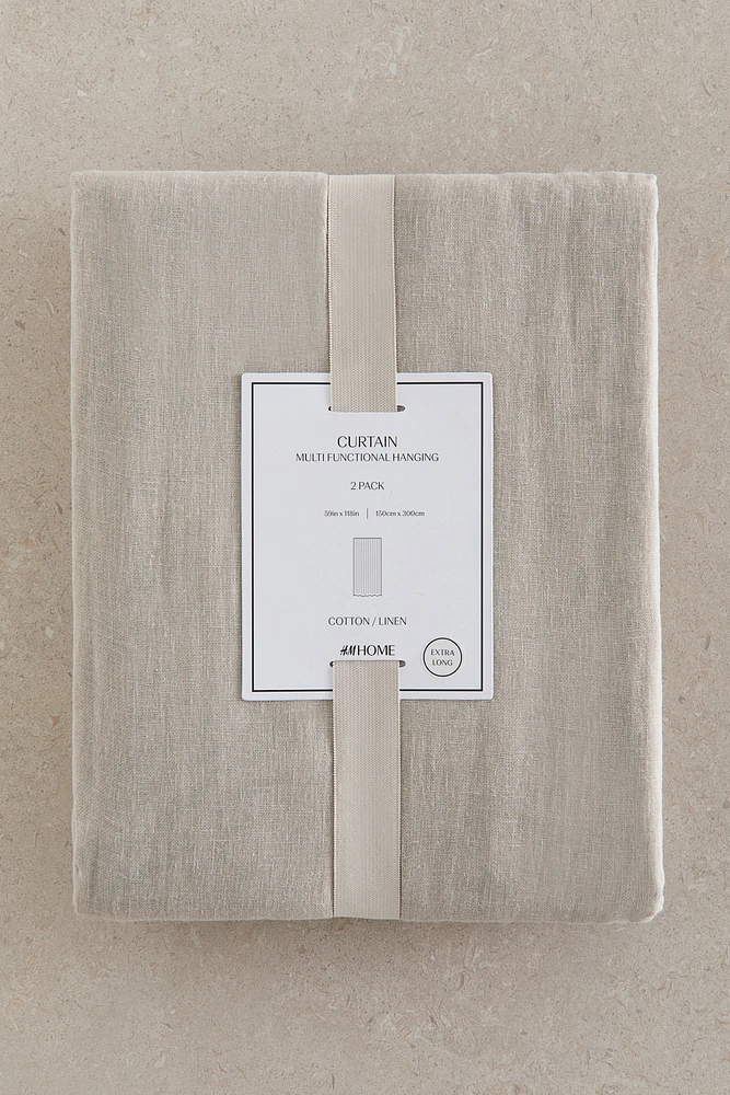 2-pack Long Linen-Blend Curtain Panels