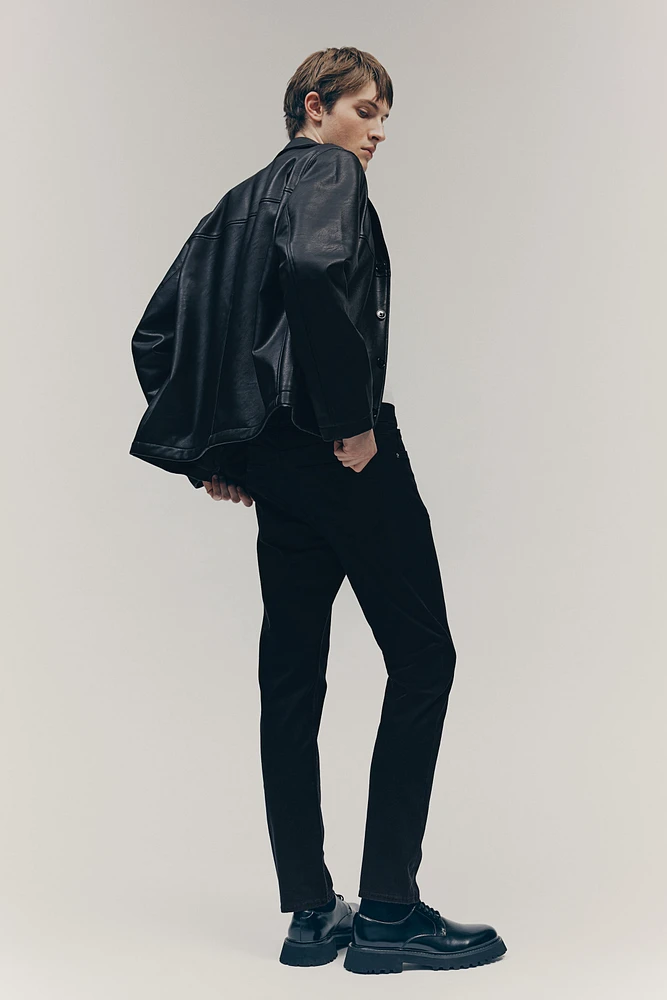 Pantalon aminci en tissu croisé de coton