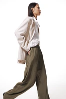 Pantalon large avec taille élastique