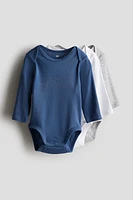 3-pack Long-sleeved Cotton Bodysuits