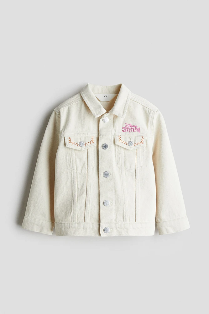 Veste en jean imprimée