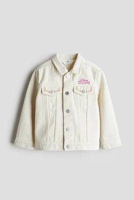 Veste en jean imprimée