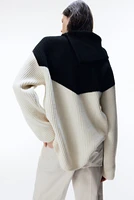 Wool Sweater with Asymmetric Collar