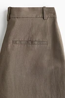 Wide-Leg Linen-Blend Pants