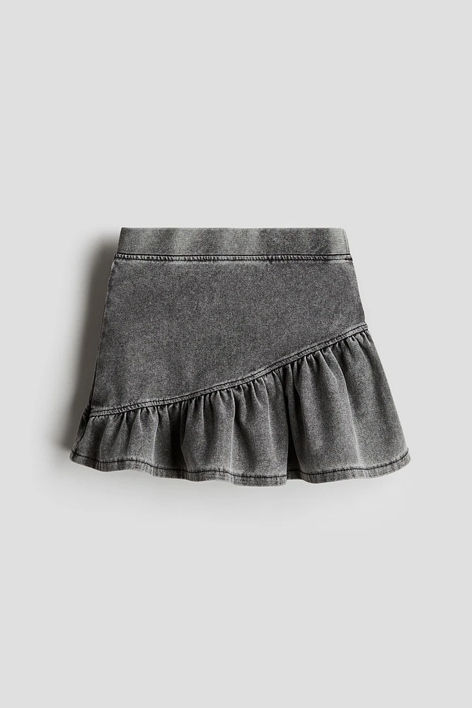 Jupe à volant façon denim