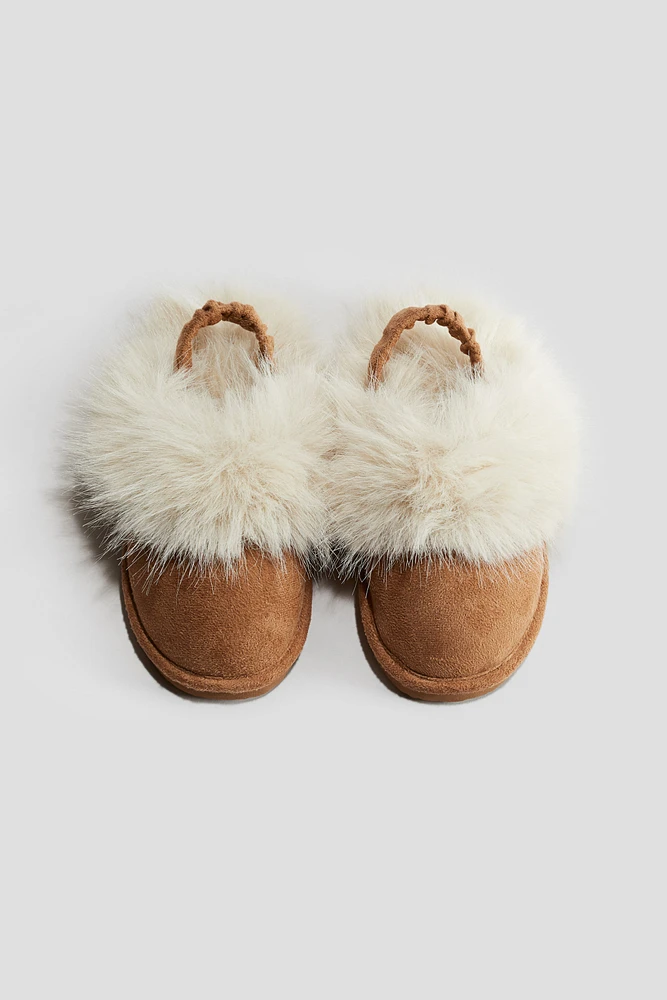 Fluffy-Lined Slippers