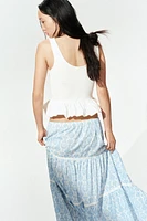 Lace-Inset Maxi Skirt