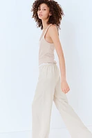 Linen-Blend Drawstring Pants