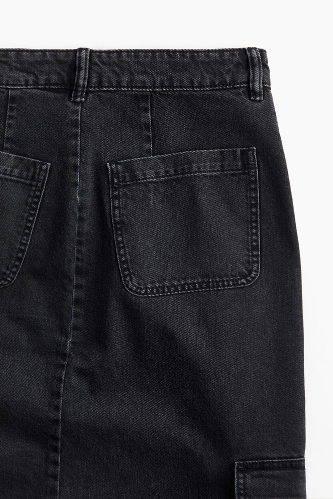 Denim Cargo Skirt