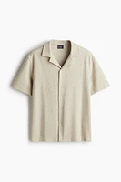 Regular Fit Herringbone-Weave Resort Shirt