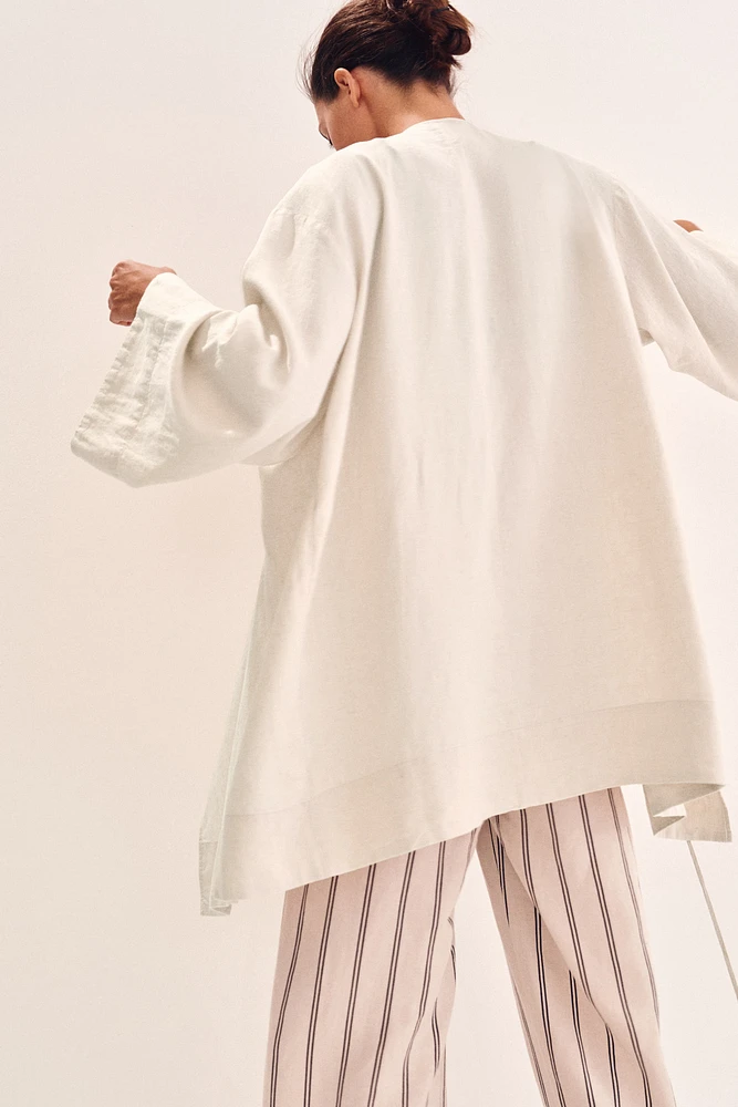 Linen-Blend Robe