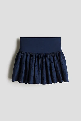 Skirt with Eyelet Embroidery