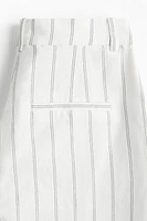 Wide-Leg Linen-Blend Pants