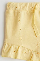 Jersey Shorts with Eyelet Embroidery