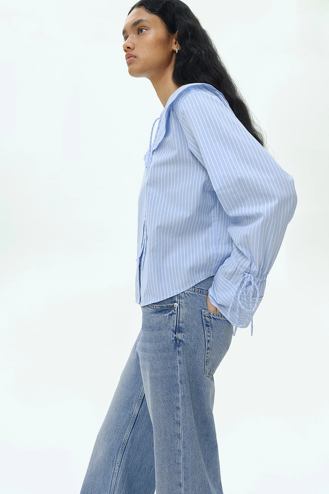 Poplin Blouse with Eyelet Embroidery