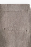 Wide-Leg Linen-Blend Pants