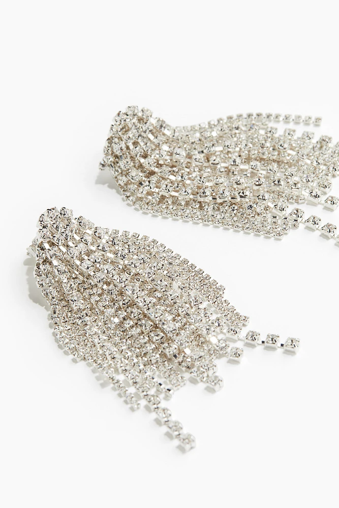 Rhinestone-Chain Earrings