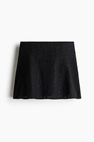 Eyelet-Embroidered Mini Skirt