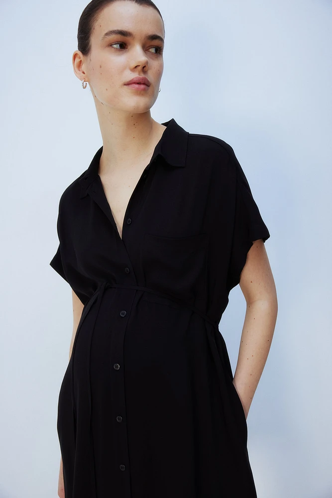 MAMA Tie-belt Shirt Dress