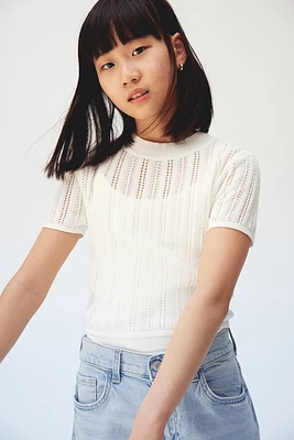 Textured-knit Top