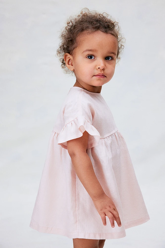 2-piece Linen Dress and Bloomers Set