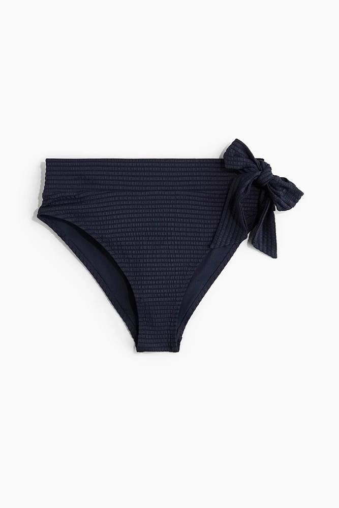 Tie-Detail High Waist Bikini Bottoms