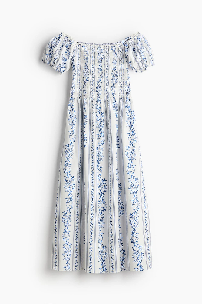 Robe épaules nues en popeline