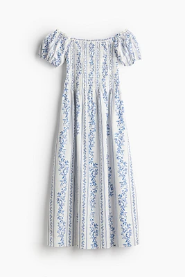 Robe épaules nues en popeline