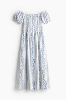 Robe épaules nues en popeline