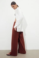 Wide-cut Pull-on Pants