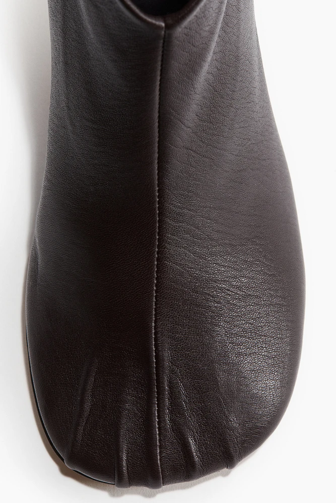 Pleat-Detail Heeled Boots