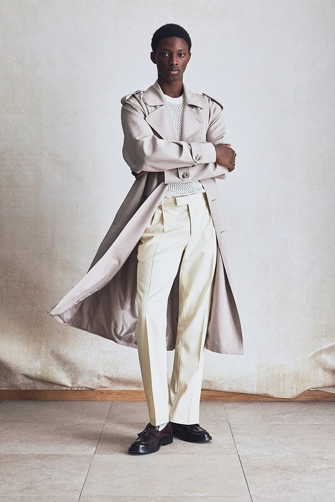 Regular-Fit Tailored Linen-Blend Pants