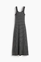 Rib-knit Dress with Flared Skirt