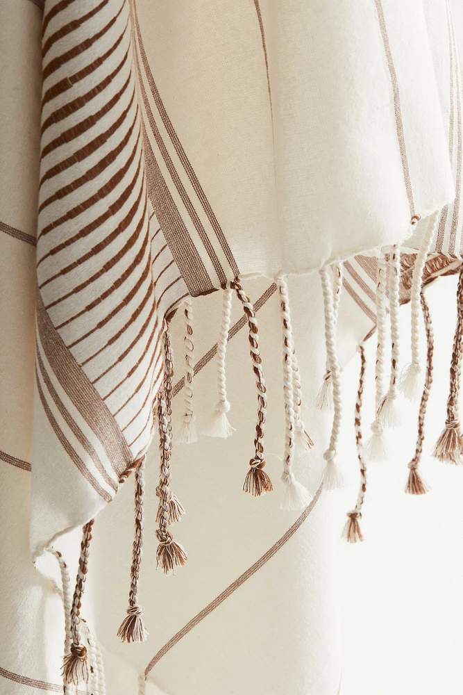 Serviette de plage en tissu jacquard