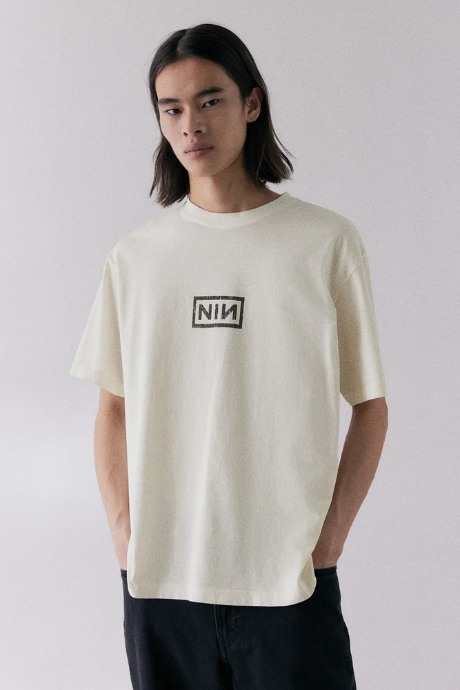 Loose Fit Vintage-Look Printed T-Shirt