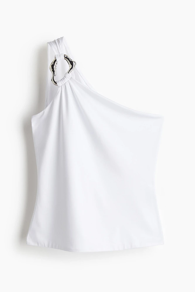 One-Shoulder Top with Metal Ring