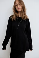 Ribbed Half-Zip Top