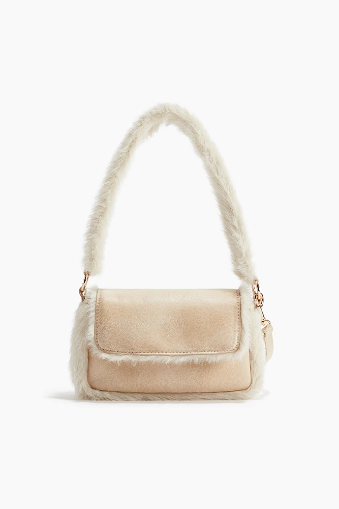 Fluffy-Trim Crossbody Bag