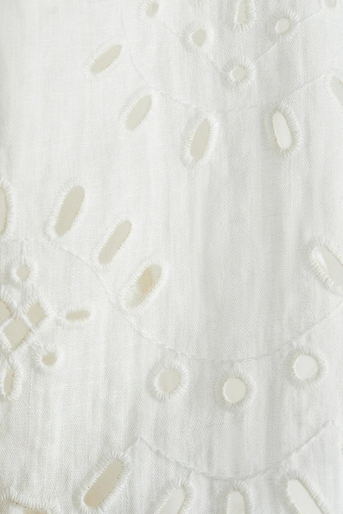 Robe chemisier avec broderie anglaise