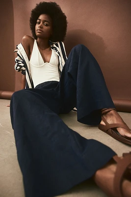 Wide-leg Linen Pants